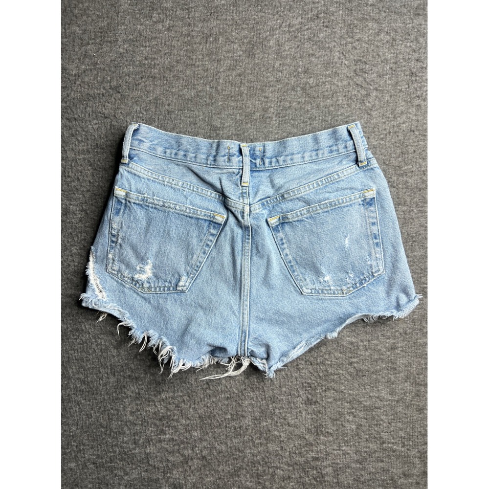 AGOLDE Parker Vintage Cut Off Shorts Light Wash Distressed Denim Size 25 - Picture 2 of 12